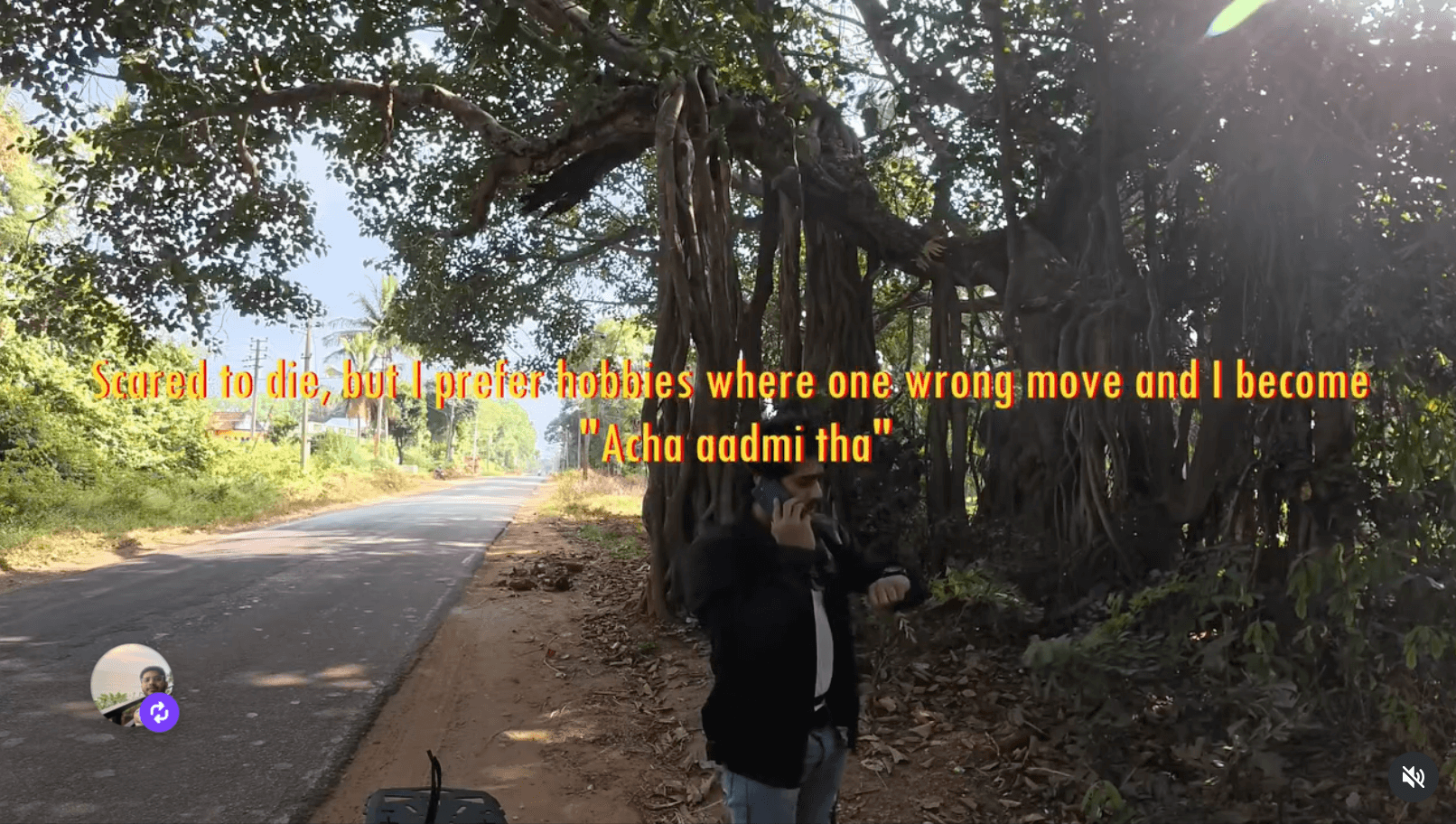 Riding a bike down a tree-lined road