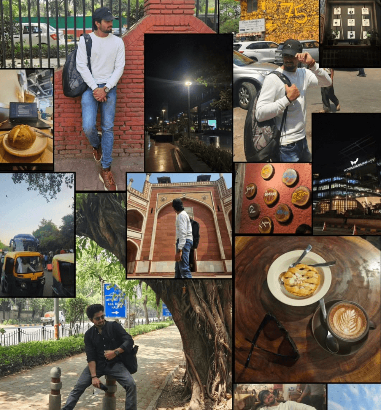 Photo collage from a day in Delhi