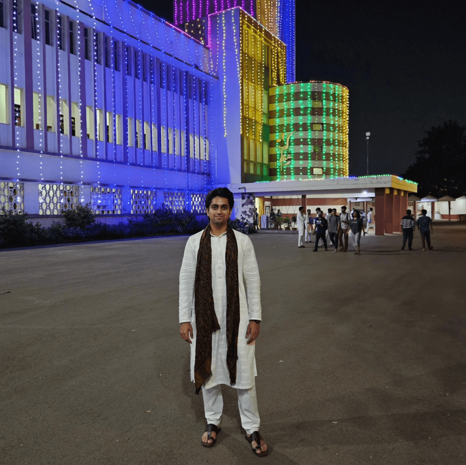 Graduation night in a white kurta