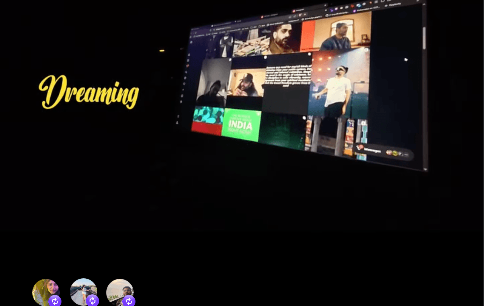 Watching Sid Sriram perform on a big screen at night